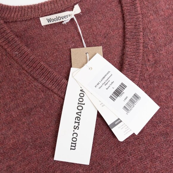 Woolovers Sweater Vest 100% Wool Toffee Brown V Neck Mens Large Unisex - Picture 5 of 14